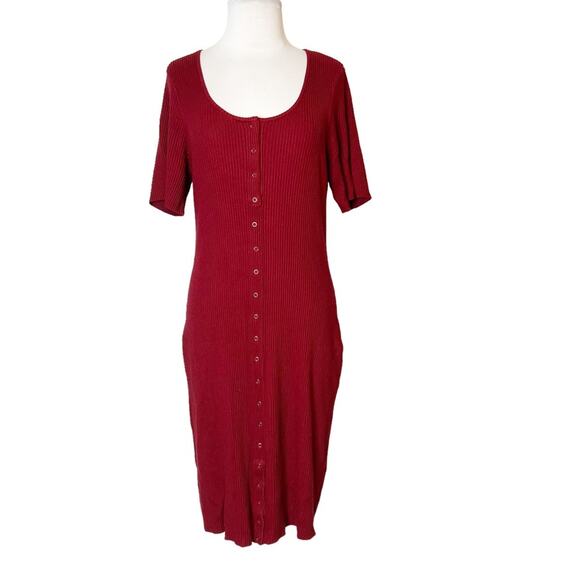 Torrid midi rib knit snap front dress red sz 3X - Picture 5 of 6